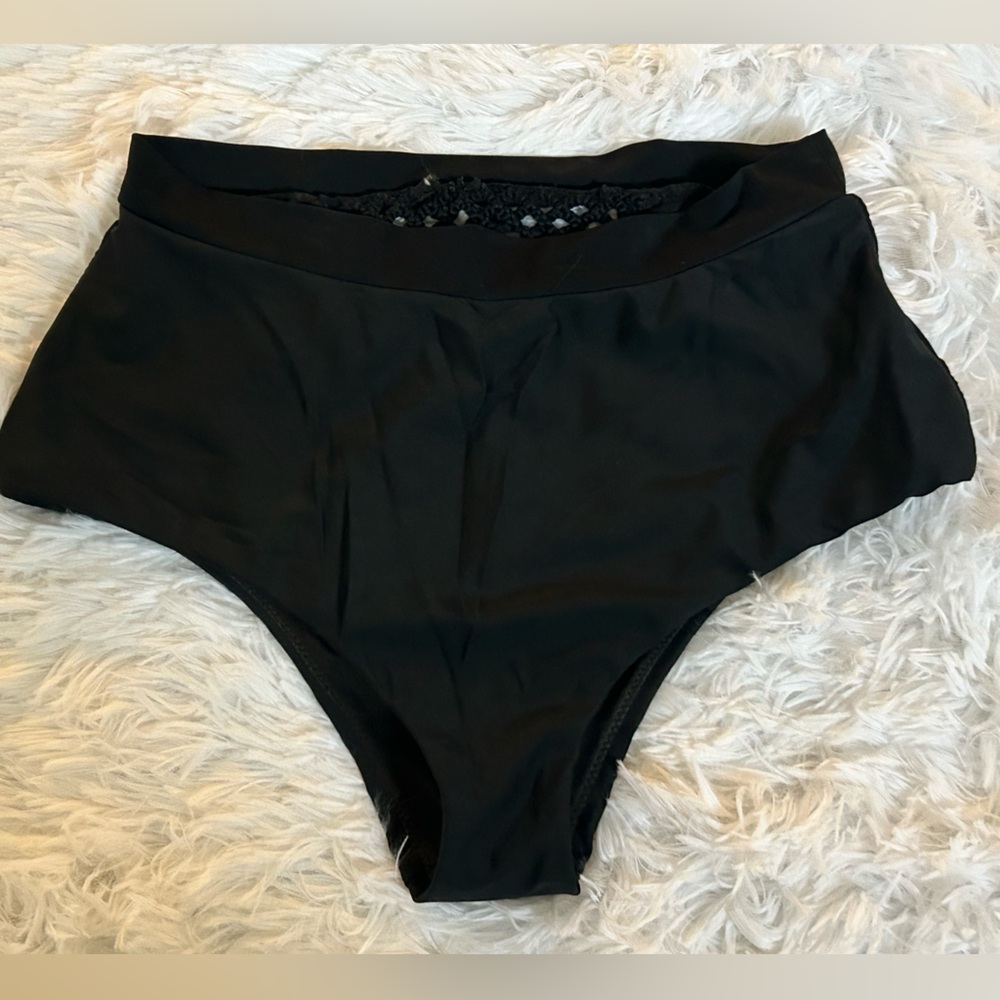 Black high waisted bikini bottoms